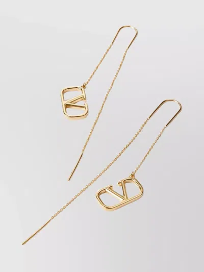 Valentino Garavani Vlogo Chain Link Dangling Earrings In Gold