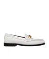 Valentino Garavani 10mm Vlogo Chain Leather Loafers In White