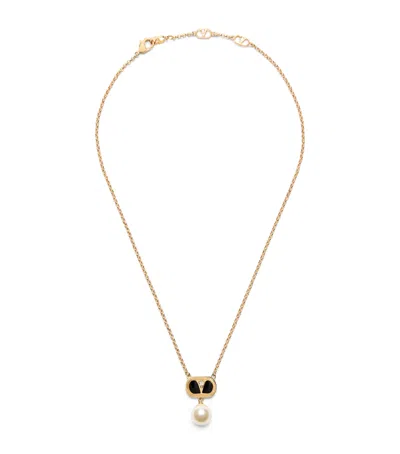 Valentino Garavani Vlogo Chain Necklace In Gold
