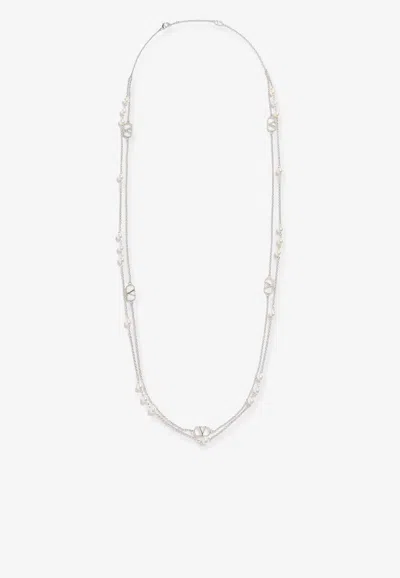 Valentino Garavani Vlogo Chain Necklace In Silver