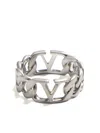 Valentino Garavani Vlogo Signature Metal Ring In Silver