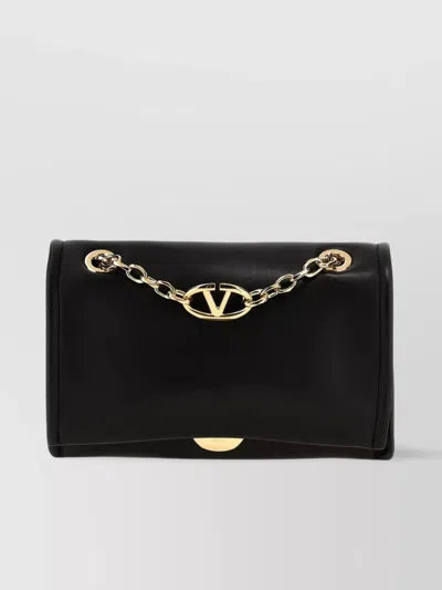 Valentino Garavani Vlogo Chain Shoulder Bag In Black