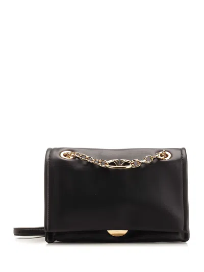 Valentino Garavani Vlogo Chain Shoulder Bag In Black