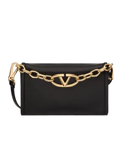 Valentino Garavani Vlogo Chain Shoulder Bag In Black