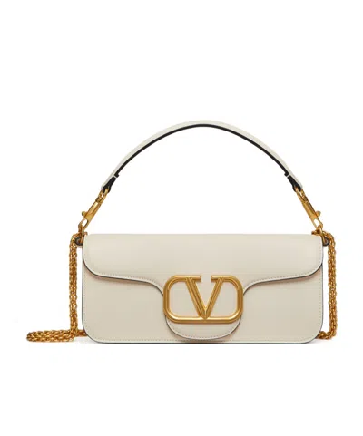 Valentino Garavani Leather Loco Shoulder Bag In Nude
