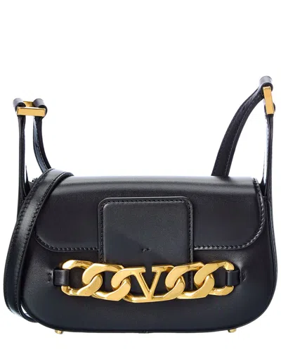 Valentino Garavani Valentino Vlogo Chain Small Leather Shoulder Bag In Black