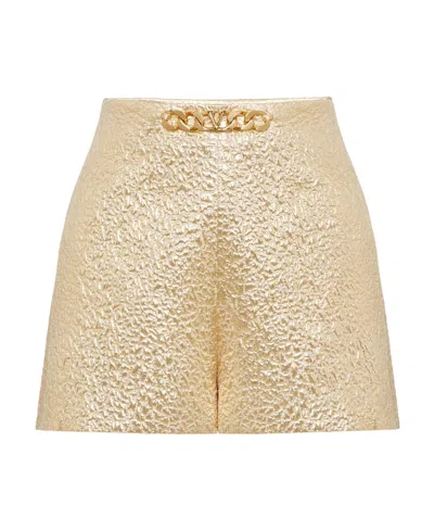 Valentino Vlogo Chain Tailored Shorts In Neutral