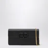 Valentino Garavani Vlogo Signature Grainy Calfskin Wallet With Chain Woman Black Uni In Black