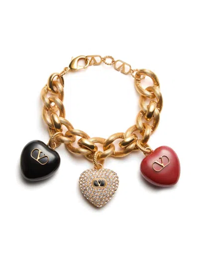 Valentino Garavani Vlogo Charm Bracelet In Gold