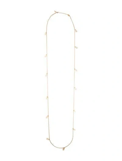 Pre-owned Valentino Garavani Vlogo Charm Pendant Necklace, 53.25" In Multi