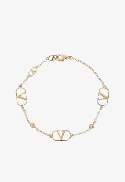 Valentino Garavani Vlogo-charms Brass Bracelet In Gold