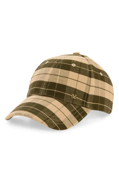 Valentino Garavani Valentino Vlogo Check Cotton Adjustable Baseball Cap In Brown