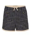 Valentino Tweed Shorts Checked Pattern Contrast Trim In Multi