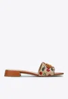 Valentino Garavani Natural Leather And Cotton Flats