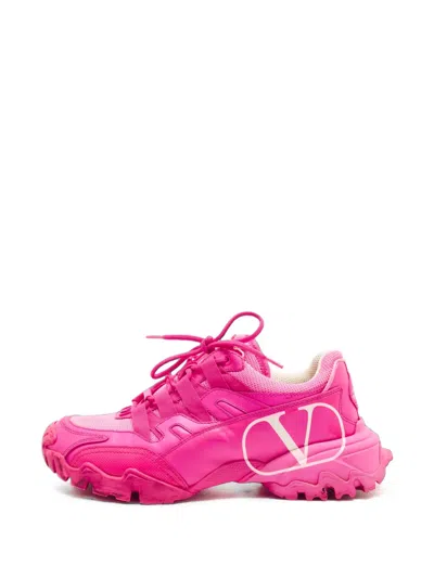Pre-owned Valentino Garavani Vlogo Climbers Sneakers In Pink