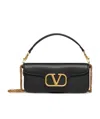 Valentino Garavani Garavani Locò Calfskin Shoulder Bag Woman Black Uni In Black