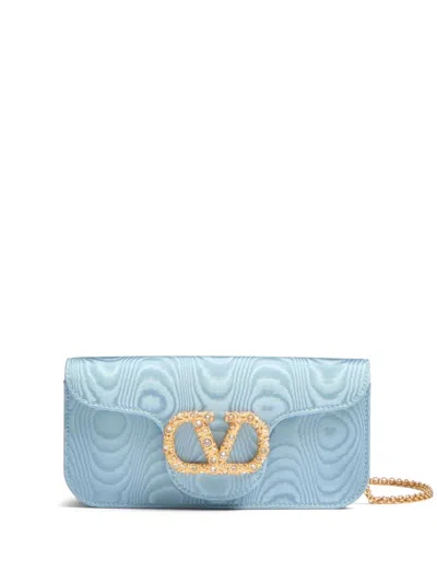 Valentino Garavani Vlogo Clutch Bag In Blue