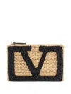 Valentino Garavani Garavani Viva Superstar Small Pouch In Synthetic Raffia Woman Natural Uni In Neutrals