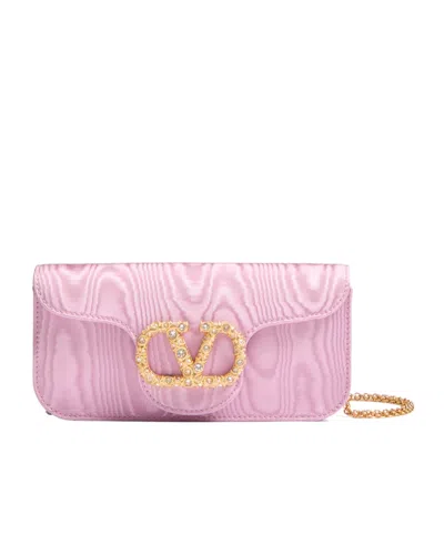 Valentino Garavani Vlogo Clutch Bag In Pink