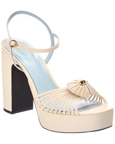 Valentino Garavani Valentino Vlogo Coeur Leather 100 Sandal In White