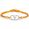 Valentino Garavani Vlogo Cord Bracelet In Orange