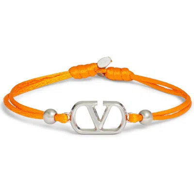 Valentino Garavani Vlogo Cord Bracelet In Orange