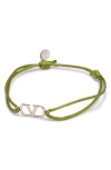 Valentino Garavani Vlogo Cord Slider Bracelet In Amazon Green