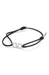 Valentino Vlogo Signature Cord Bracelet In Nero