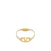 Valentino Garavani Vlogo Cotton Bracelet In Beige