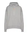 Valentino Logo Plaque Drawstring Hoodie In Gray