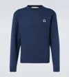 Valentino Cotton Crew Neck Sweatshirt In Blue