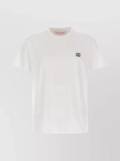 Valentino Garavani Cotton T-shirt With Vlogo Patch In White