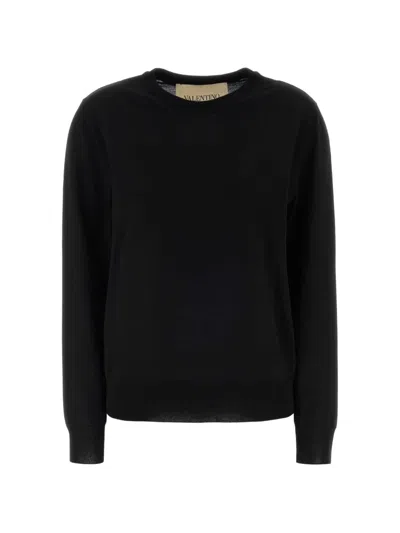 Valentino Vlogo Crew-neck Sweater In Black