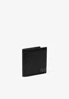 Valentino Vlogo Croc-embossed Leather Wallet In Black