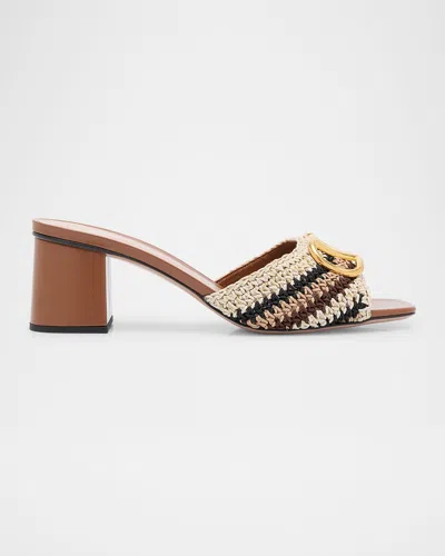VALENTINO GARAVANI VLOGO CROCHET SLIDE SANDALS