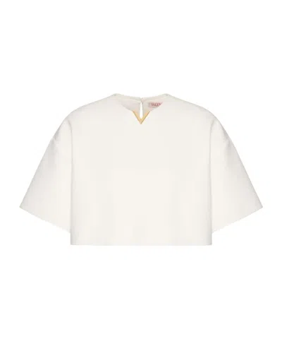 Valentino Vlogo Cropped T-shirt In White