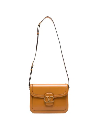 Pre-owned Valentino Garavani Vlogo Crossbody Bag In Brown