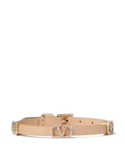 Valentino Garavani Vlogo Crystal-embellished Bracelet In Neutrals