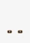 Valentino Ovalette Crystal Paved Stud Earrings In Gold