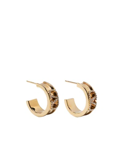 Valentino Garavani Vlogo Crystal-embellished Earrings In Yellow