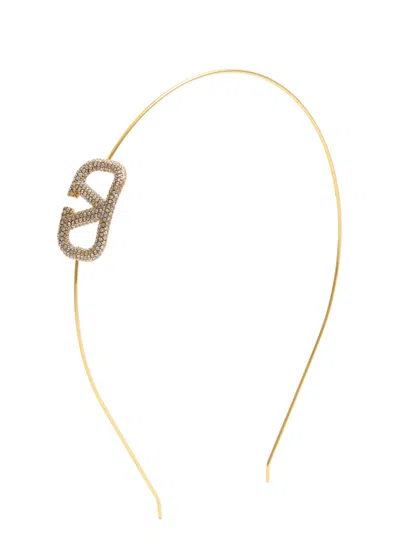 Valentino Garavani Valentino Vlogo Crystal-embellished Headband In Gold
