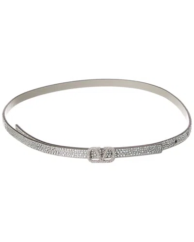 Valentino Garavani Valentino Vlogo Crystal Embellished Leather Belt (authentic Pre-loved)