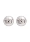 Valentino Vlogo Crystal-embellished Stud Earrings In Silver