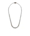 Valentino Vlogo Crystal Necklace In Gray