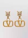 Valentino Gemstone Accent Stud Earrings With Gold-tone Finish In Gold