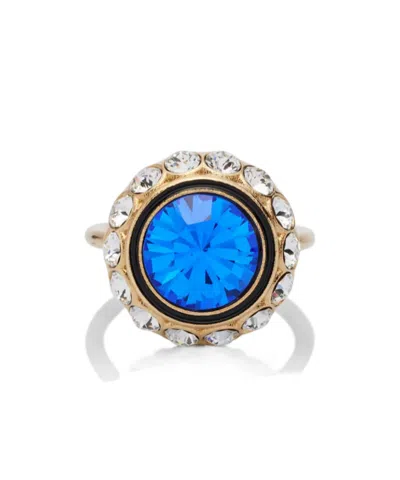 Valentino Garavani Vlogo Crystal-embellished Ring In Metallic