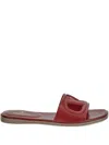 Valentino Vlogo Cut-out Calfskin Slides In Red