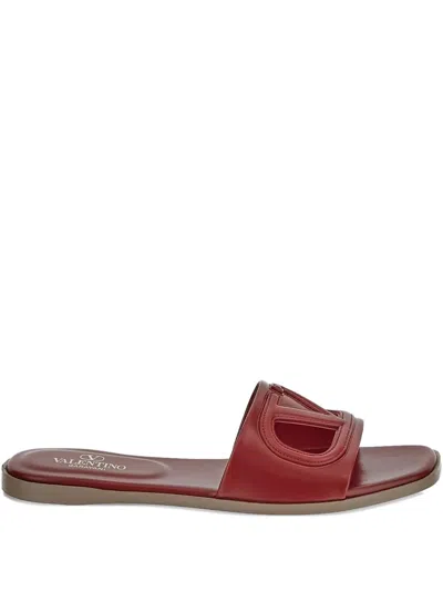Valentino Garavani Vlogo Cut-out Calfskin Slides