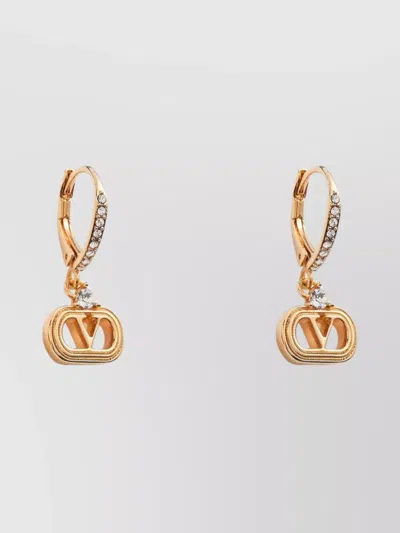 Valentino Garavani Vlogo Cut-out Charm Hoop Earrings With Swarovski® Crystals