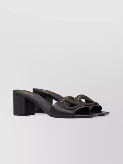 VALENTINO GARAVANI VLOGO CUT-OUT LEATHER MULES